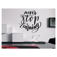 Samolepka na zeď Nápis Never Stop Learning 0642