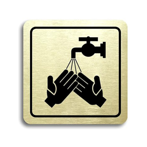 Accept Piktogram "umyjte si ruce" (80 × 80 mm) (zlatá tabulka - černý tisk)