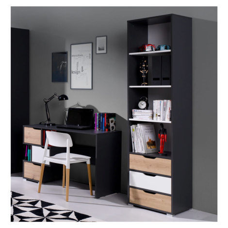 GAB Sestava nábytku - Idea 17 (Černá + Bílá + Řemeslný dub) GAB nábytek