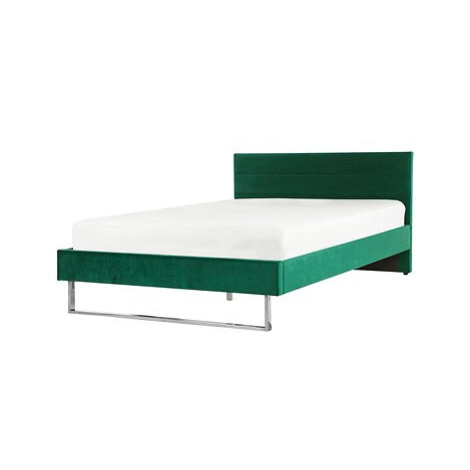 BELIANI postel BELLOU 140 × 200 cm, sametová, zelená