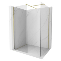 MEXEN/S Kioto Sprchová zástěna WALK-IN 160 x 105 cm, transparent, zlatá 800-160-202-50-00-105