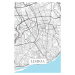 Mapa Lisboa white, 26.7 × 40 cm