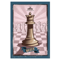 Dekoria Obraz na plátně Vintage Chess II, 35 x 50 cm