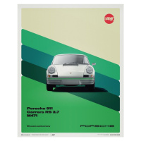 Umělecký tisk Porsche 911 Carrera RS 2.7 - 50th Anniversary - 1973 - White, (40 x 50 cm)