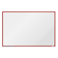 boardOK Bílá magnetická tabule s emailovým povrchem 180 × 120 cm, červený rám
