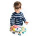 Dřevěné hodiny s medvědem Bear Colour Clock Tender Leaf Toys závěsné s 12 barevnými čísly