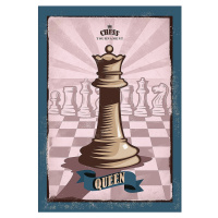Dekoria Obraz na plátně Vintage Chess II, 50 x 70 cm