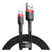 Baseus Cafule extra odolný nylonem opletený kabel USB / USB-C QC3.0 2A 2m black-red