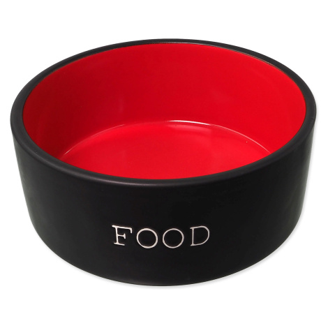 Dog Fantasy Miska keramická FOOD 13x5,5 cm 400 ml černá/červená