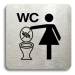 Accept Piktogram "zákaz vhazování předmětů do WC" (80 × 80 mm) (stříbrná tabulka - černý tisk be