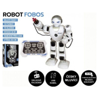 Robot RC FOBOS plast interaktivní chodící 40cm česky mluvící na baterie s USB v krabici 31x45x13