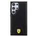 Zadní kryt Ferrari PU Leather Bottom Carbon pro Samsung Galaxy S24 Ultra, black