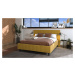 Manželská postel 160x200cm camilla – žlutá/černé nohy