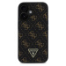 Guess PU Leather 4G Triangle Metal Logo kryt pro iPhone 16 černý