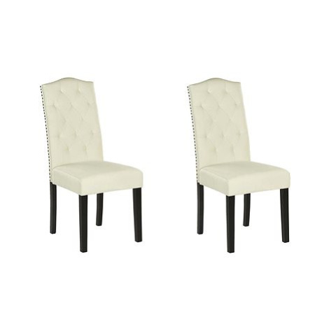 Sada 2 krémových čalouněných jídelních židlí SHIRLEY, 227024 BELIANI