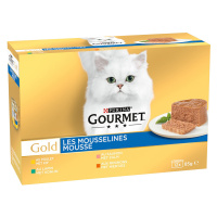 Gourmet Gold konzervičky, 192 x 85 g - 25 % sleva - mix pěna (králičí, kuřecí, losos, ledviny)