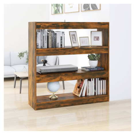 vidaXL Knihovna / dělicí stěna kouřový dub 100 x 30 x 103 cm