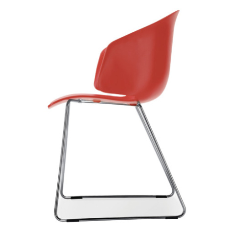 PEDRALI - Židle GRACE 411 DS s chromovanou podnoží - červená