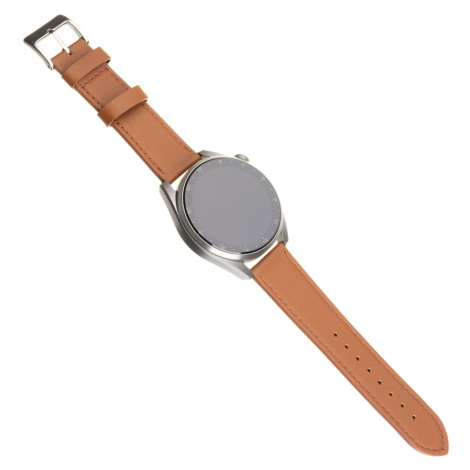Kožený řemínek FIXED Leather Strap s šířkou 20mm pro smartwatch, hnědá