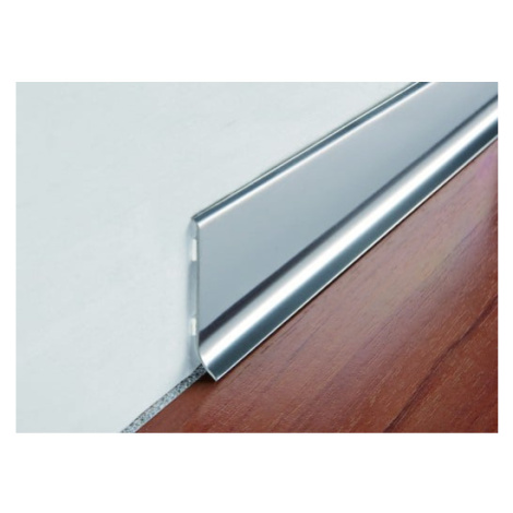 Lišta soklová Progress Profile silver lesk, nerez, délka 200 cm, výška hrany 60 mm, BTAC60