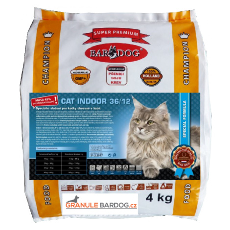 Bardog Krmivo pro kočky Cat Indoor 36/12 4 kg
