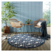 Flair Rugs koberce Kusový koberec Piatto Oro Blue kruh – na ven i na doma Rozměry koberců: 160x1