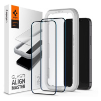 Spigen Glas tR ALM FC tvrzené sklo iPhone 12 Pro Max 2 ks černé