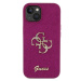 Guess hard kryt na iPhone 15 6.1" Purple Glitter Script Big 4G