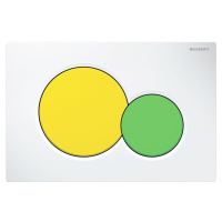 Geberit Sigma01 - Ovládací tlačítko splachování, bílá/žlutá/zelená 115.770.LA.5