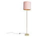 Romantická stojací lampa mosaz s růžovým odstínem 40 cm - Simplo