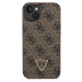 Zadní kryt Guess PU 4G Strass Triangle Metal Logo + Crossbody popruh pro Apple iPhone 15, brown