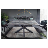 Estila Industriální rozkládací keramický jídelní stůl Infinidad s obdélníkovým sklem překrytou p