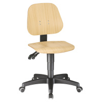 bimos Pracovní otočná židle, s přestavováním výšky plynovým pístem, bukové vrstvené dřevo, s kol