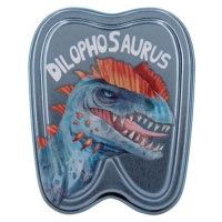 ASST | Plechová krabička Dino World, Dilophosaurus, modrá