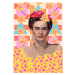 Ilustrace Frida with flowers, Lynnda Rakos, 30 × 40 cm