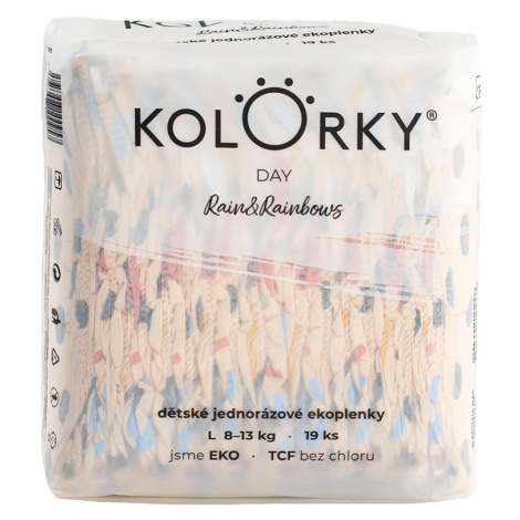 KOLORKY DAY Déšť a duhy vel. L (8-13 kg) 19 ks