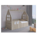 Dětský domeček na postel 140 x 70 cm v dekoru dub sonoma levý