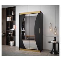 Šatní skříň Abi Wav Premium Barva korpusu: Černá + zlatá, Rozměr: 120 cm