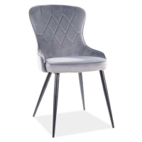 Casarredo Jídelní čalouněná židle PIKA velvet šedá/černá