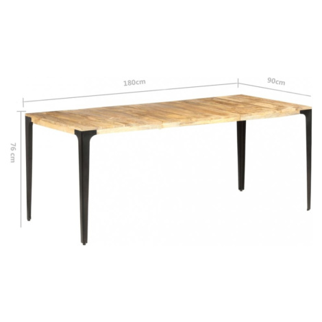 Jídelní stůl masivní dřevo / ocel Dekorhome 180x90x76 cm,Jídelní stůl masivní dřevo / ocel Dekor vidaXL