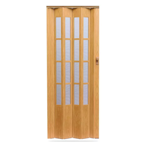 Shrnovací dveře Crystalline glass dub světlý 860mm BAUMAX