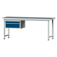 ANKE Dílenský stůl s rámovou konstrukcí, 2 zásuvky, šířka 2000 mm, univerzální deska