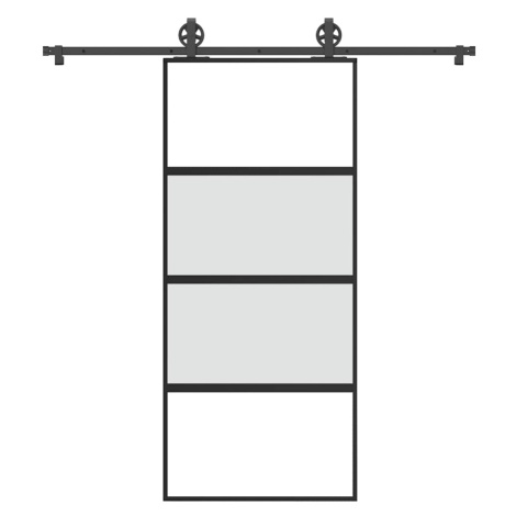 vidaXL Posuvné dveře s kováním 90x205 cm tvrzeného sklo a hliník