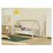 Benlemi Dětská dřevěná postel domeček SAFE 3v1 se zábranou Zvolte barvu: Cihlová, Zvolte rozměr: