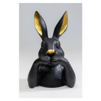 KARE Design Soška Sweet Rabbit - černá, 23cm