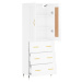 vidaXL Skříň highboard lesklá bílá 69,5 x 34 x 180 cm kompozitní dřevo