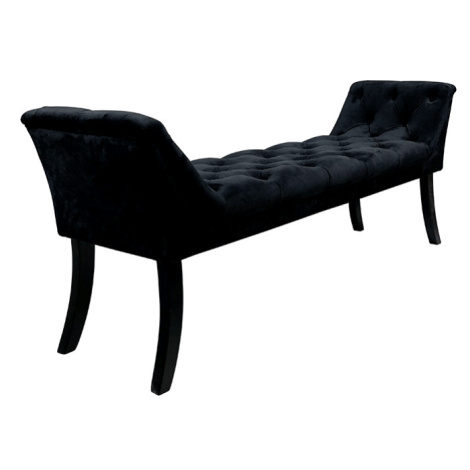 Designová lavice, černá Velvet látka / kaučukové dřevo, Hemy Tempo Kondela