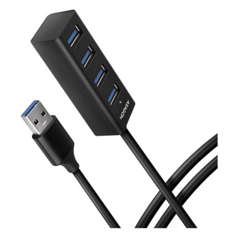 AXAGON HUE-M1AL, 4x USB 3.2 Gen 1 MINI hub, kovový, kabel USB-A 1.2m