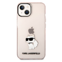 Pouzdro AppleMix KARL LAGERFELD Choupette NFT Apple iPhone 14 Plus - plastové / gumové - růžové