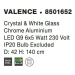 NOVA LUCE závěsné svítidlo VALENCE čirý křišťál a bílé sklo chromovaný hliník G9 6x42W IP20 bez 